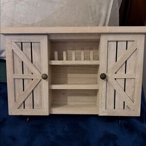 Rustic Wooden jewelry Cabinet with Shelves